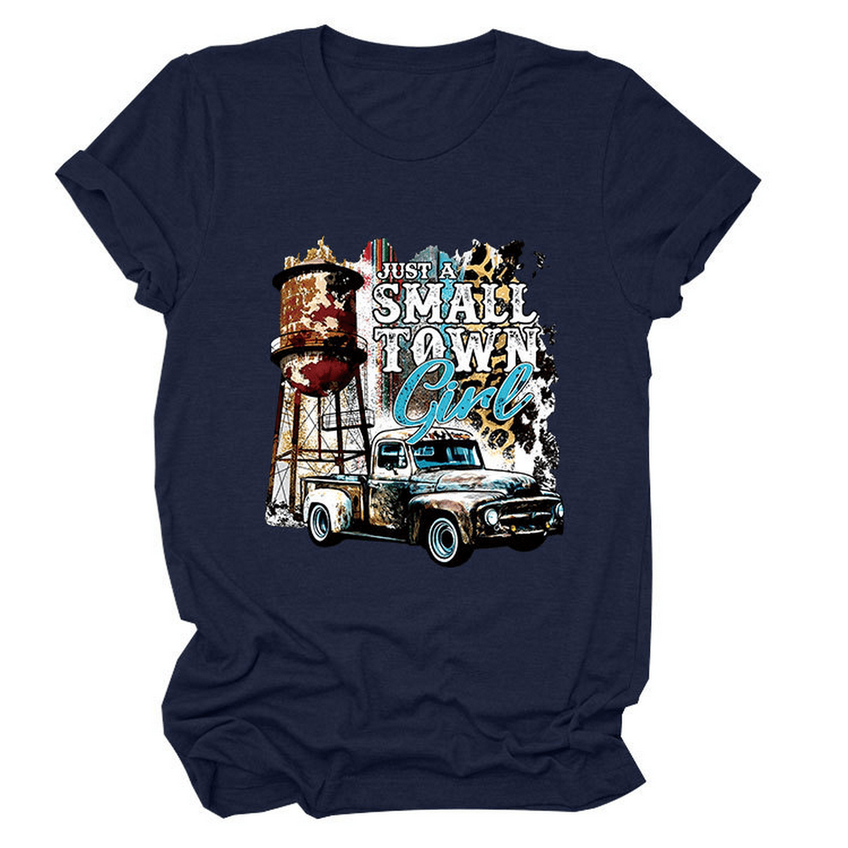 Just a Small Town Girl Print T-Shirt – Loose Fit_CWTTS1525