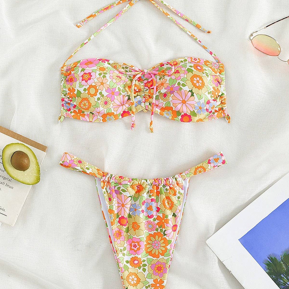 PRINTED HALTERNECK BIKINI TWO-PIECE SWIMSUIT_CWMW0730
