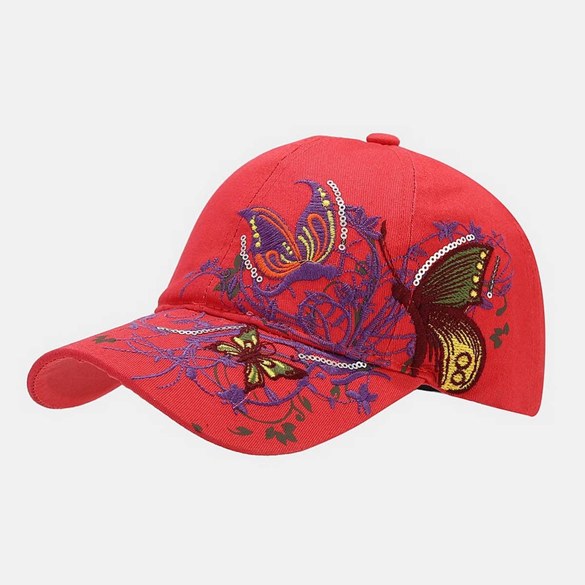 Butterfly Embroidery Baseball Cap, Women?™s Sun Hat CWAH1648