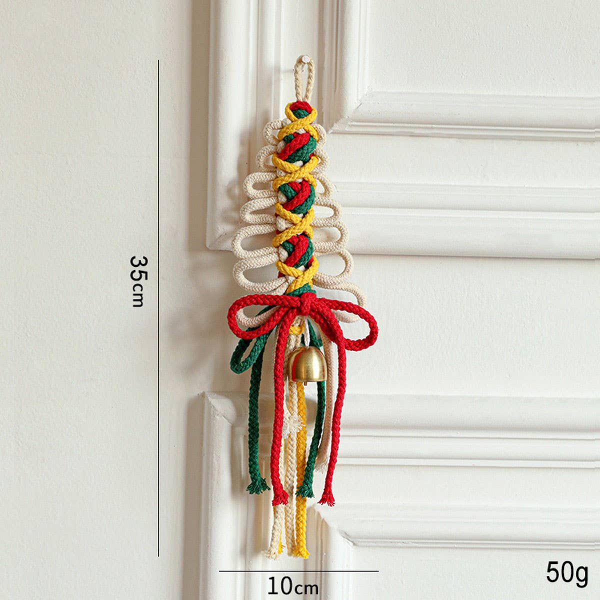 Colorful Woven Bell Christmas Door Wall Hanging