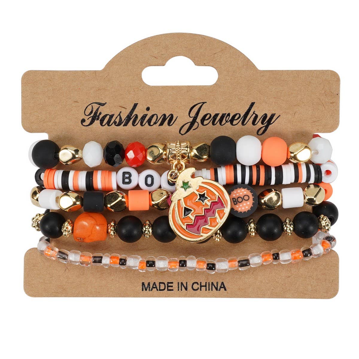 CWMM10458_HALLOWEEN CRYSTAL CLAY BEADED CHARM BRACELET