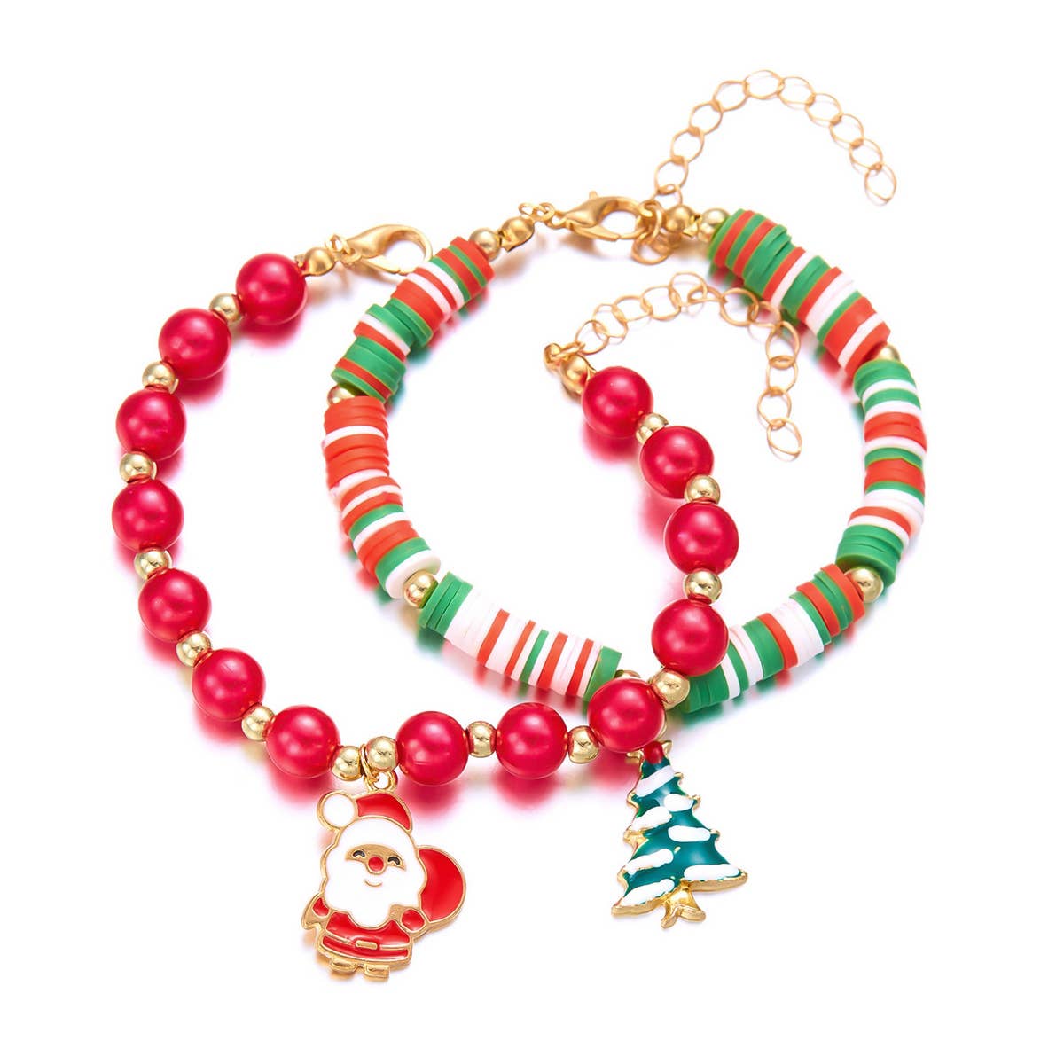 VERSATILE GREEN CHRISTMAS BEADED BRACELET