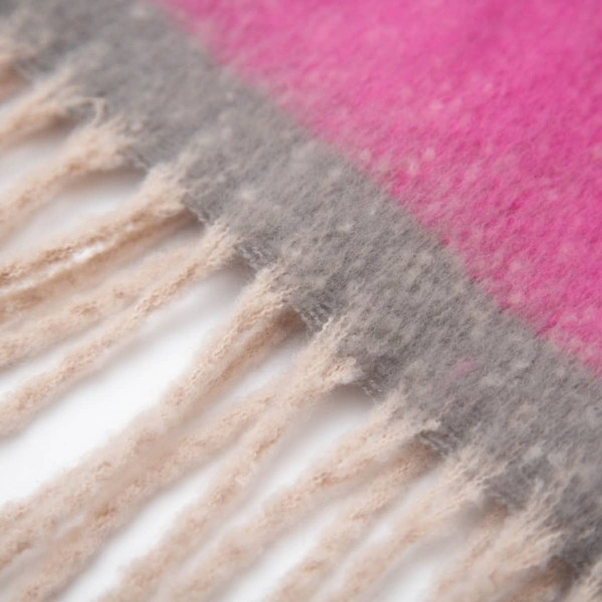 Chunky Fringe Stripe Scarf ? Winter Yarn Wrap