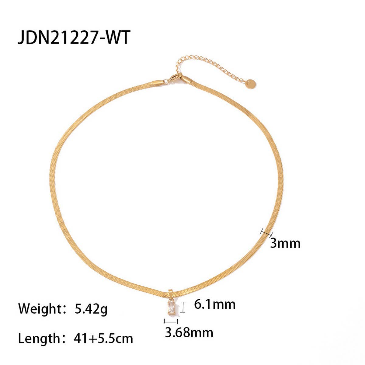 2024 RECTANGULAR PENDANT SNAKE CHAIN NECKLACE_CWAJE1432