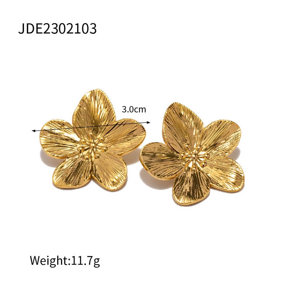 GOLD FLOWER JEWELRY LIGHT LUXURY VERSATILE EARRINGS