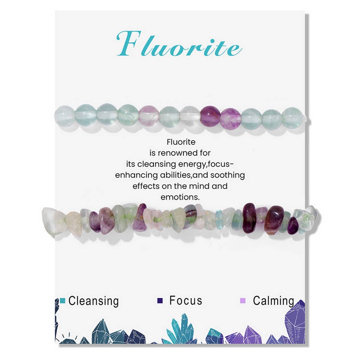 CWAJE4220_IRREGULAR GRAVEL BEADS 2-PIECE BEADED BRACELET