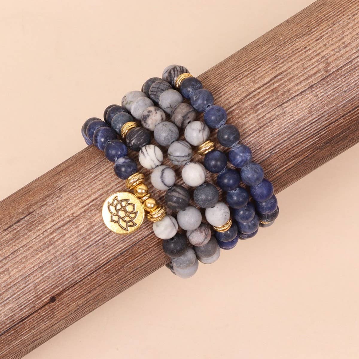 108 BLUE VEIN NETWORK STONE BEADED BRACELET_CWAJE3924