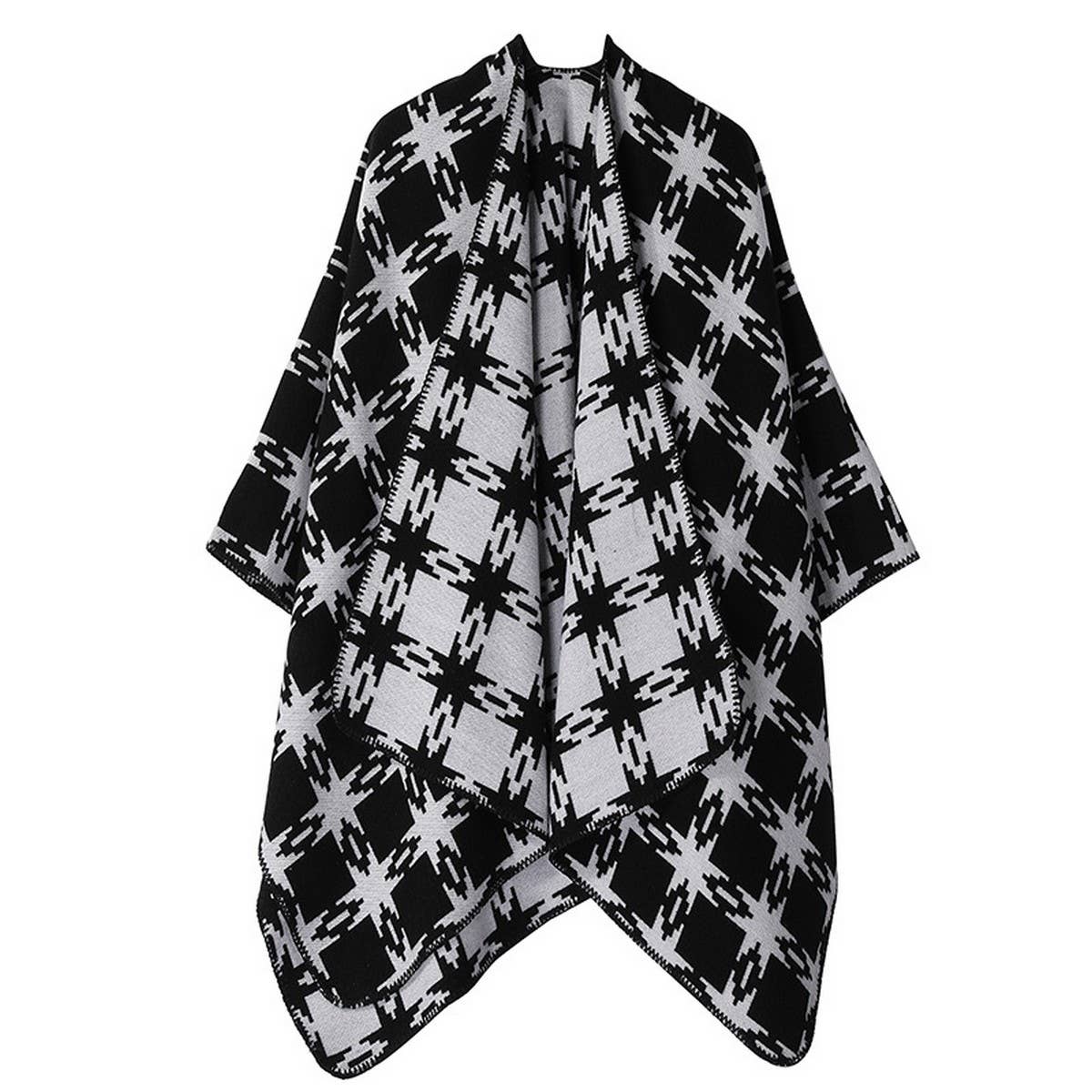 THICKENED CASHMERE SHAWL AND LONG CAPE