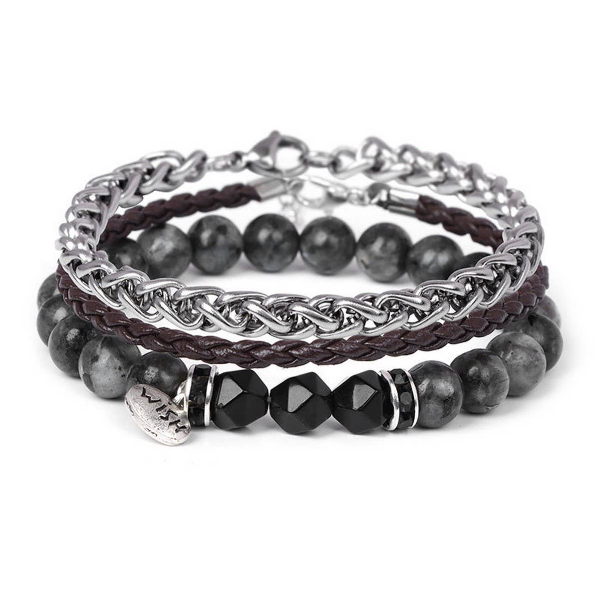 CWAJE4224_NATURAL STONE BEADS ALLOY THREE-PIECE BRACELET