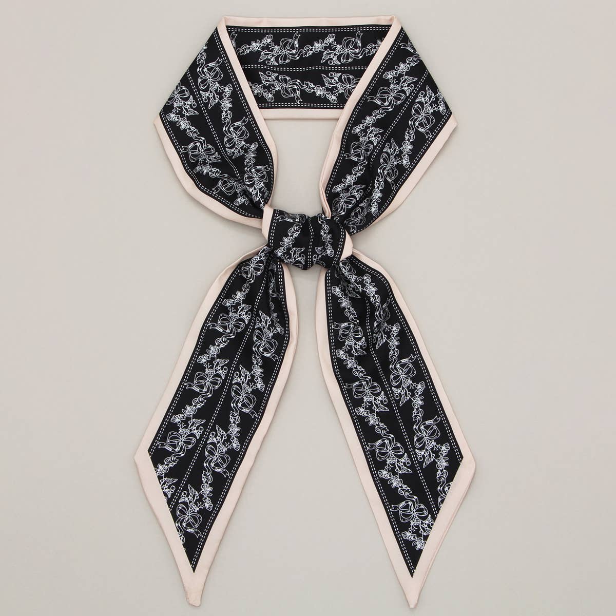 Letter Floral Twilly Scarf ? Hair Ribbon & Bag Tie