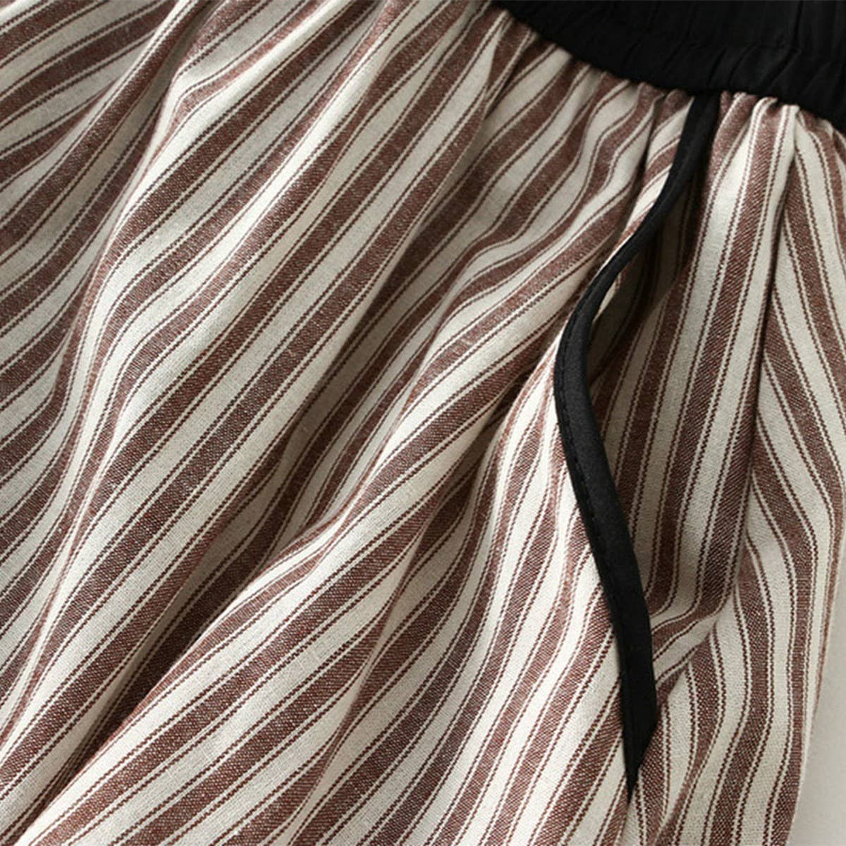A-LINE MID-LENGTH STRIPED FLOWER BUD LANTERN SKIRT_CWBMS0298