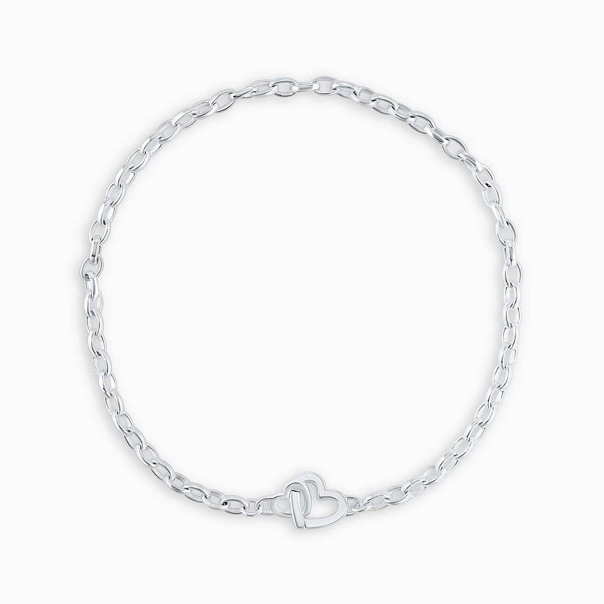 Simple Love Double Buckle Paper Clip Necklace_CWMM5737