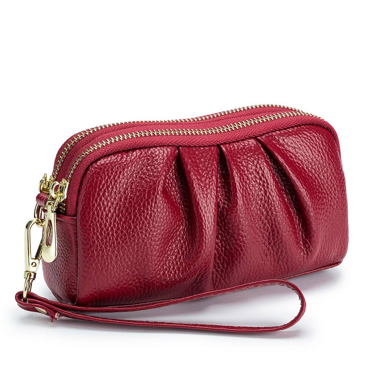 TOPLAYER COWHIDE DOUBLE LAYER ZIPPER LEATHER WALLET_CWAB3705