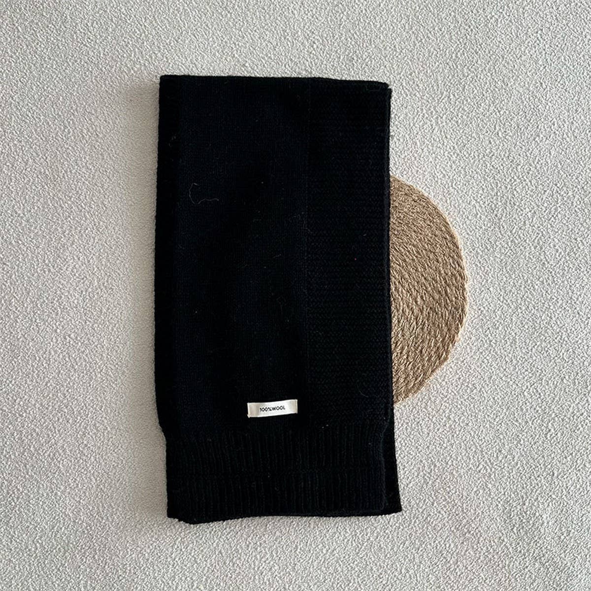 100% Wool Solid Striped Knit Scarf Unisex_CWASC2333
