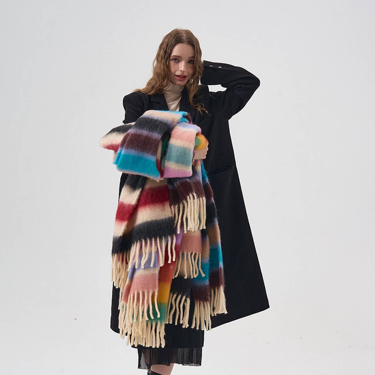 Color Stripe Scarf ? Soft Winter Wrap for Couples