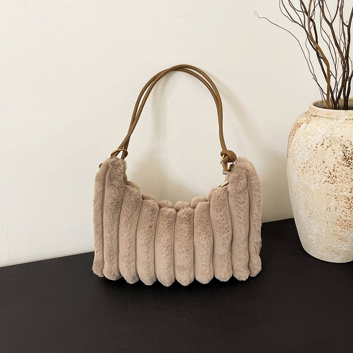 WINTER LEOPARD PRINT FASHION SHOULDER PLUSH BAG_CWAB3931