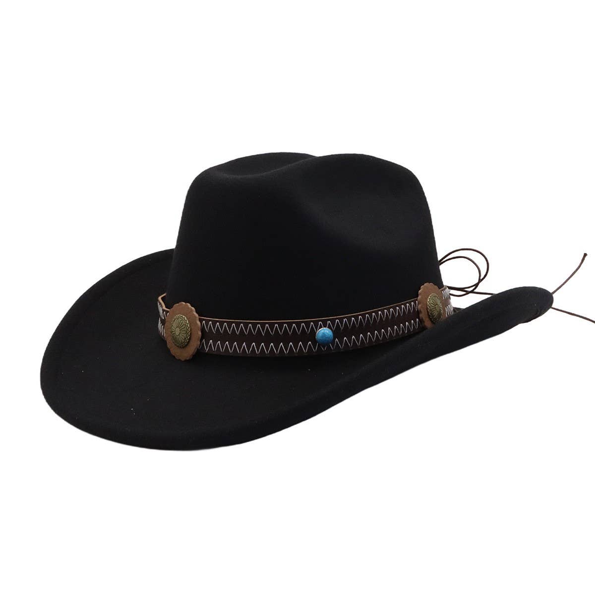 Couple Fedora Jazz Hat Western Ethnic Wool Hat_CWAH04382