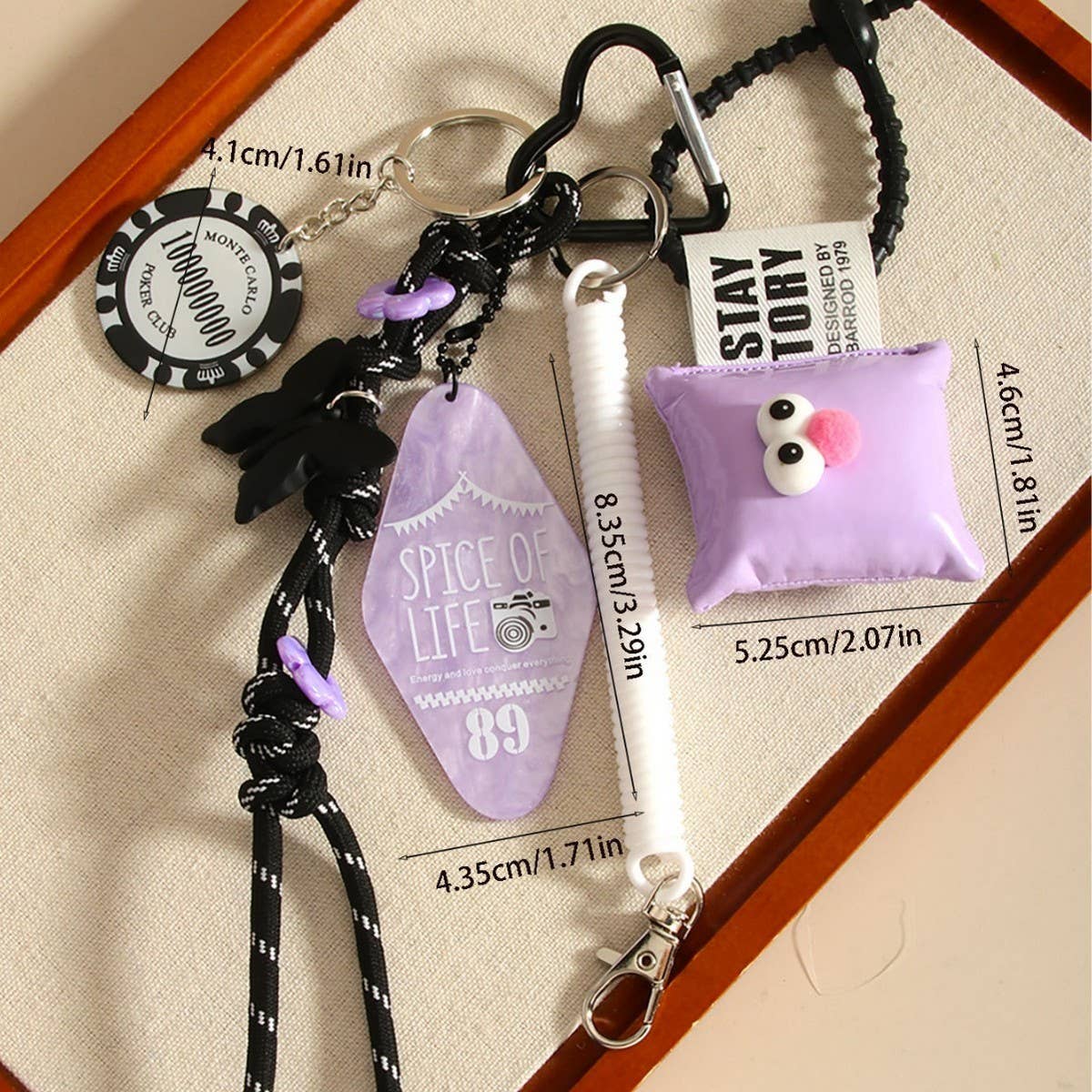 Cartoon Eye Pillow Keychain with Chip Detail_CWMM7816