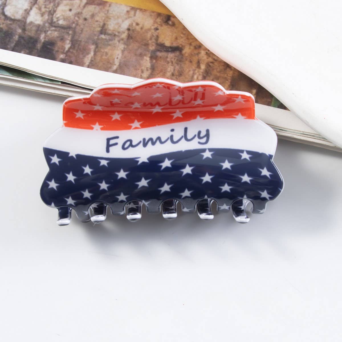 USA Flag Hair Claw, Creative Patriotic Back Clip_CWAHA1265