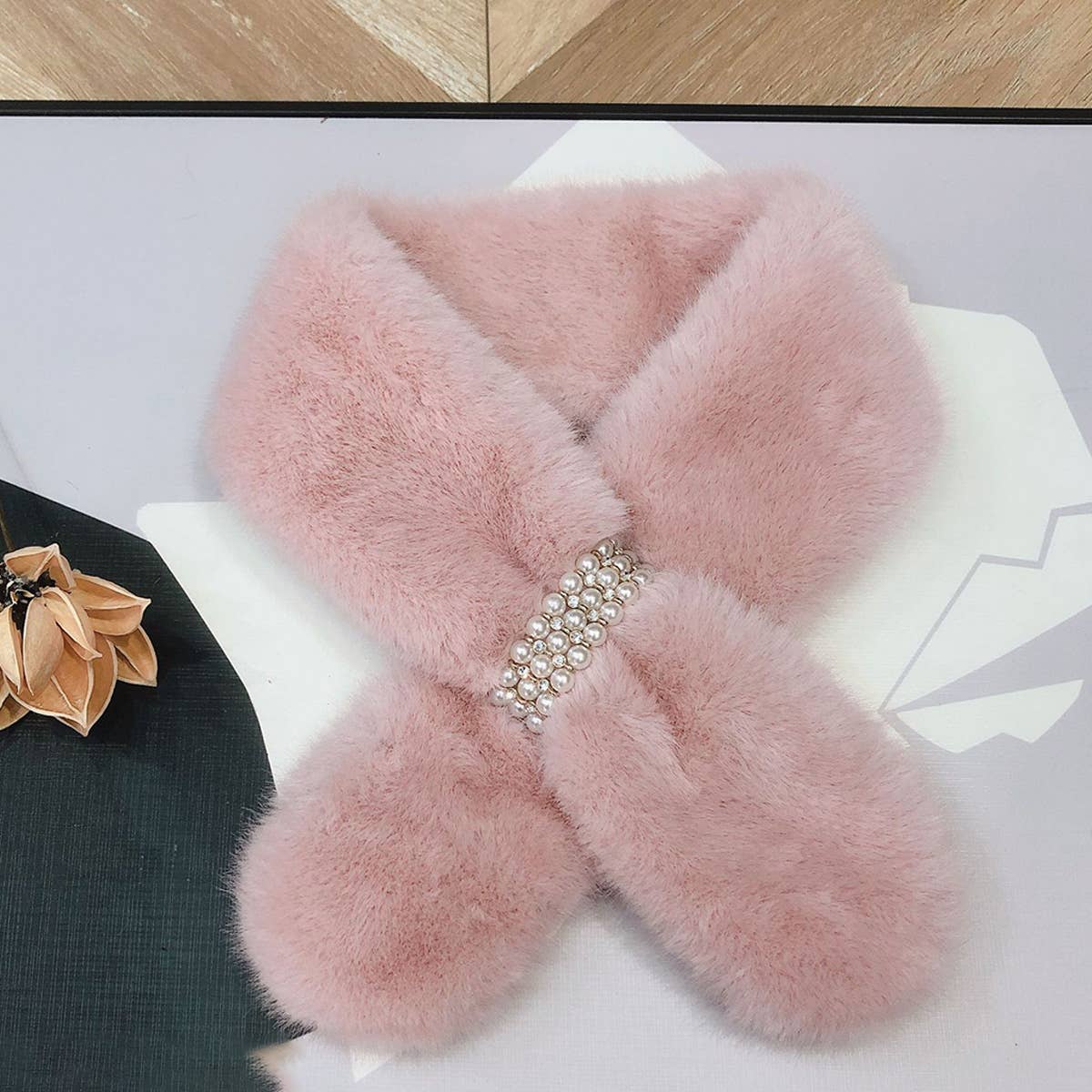 Pearl Knit Scarf - Stylish Neck Wrap for Women_CWASC1249