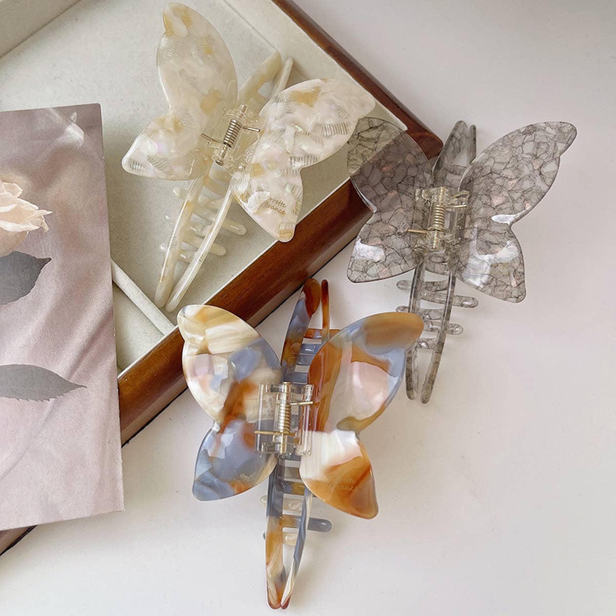 ALL-MATCH BROWN BUTTERFLY WING HAIR CLIP_CWAHA1330