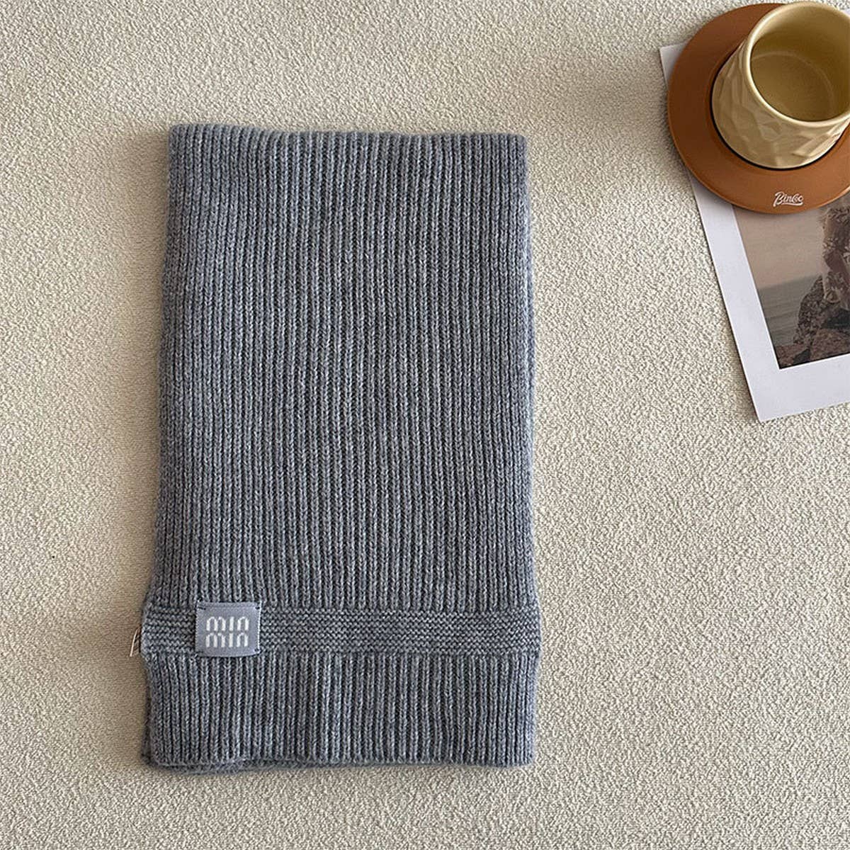 100% Wool Knitted Striped Scarf – Soft & Warm_CWASC2305