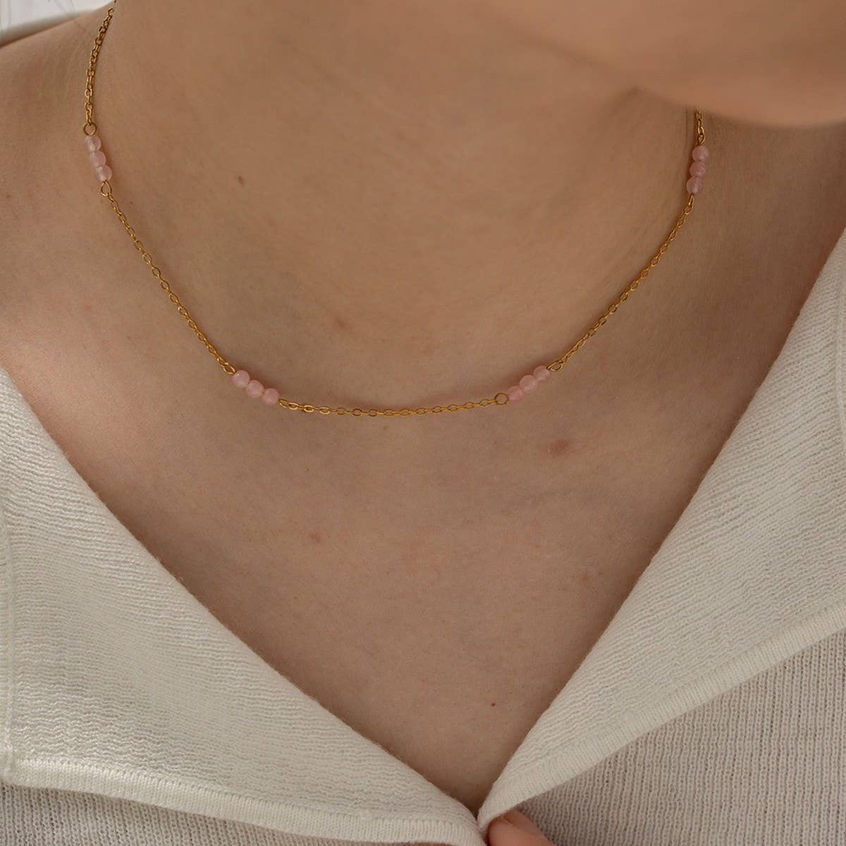 PINK LAYERED VERSATILE NECKLACE THAT WON??¢T FADE_CWAJE1441