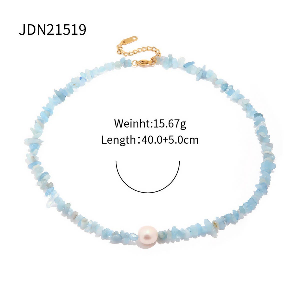 NAVY BLUE MULTIFUNCTIONAL GRAVEL PEARL NECKLACE