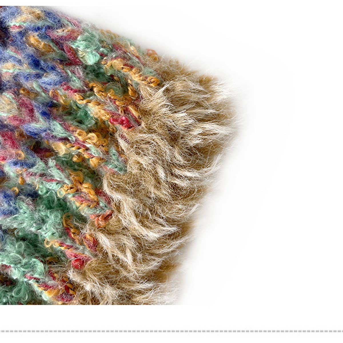 ADULT KNITTED HAT COLORFUL STRIPED BUCKET HAT_CWAH2051