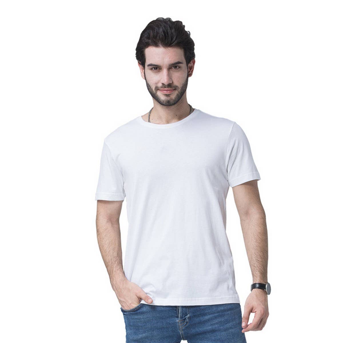 170g Slim Fit Cotton Crewneck Tee – Unisex Basic Shirt