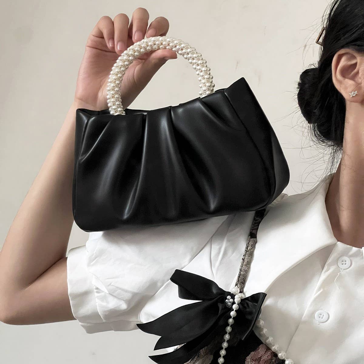 CWAB4845_FASHION PLEATED SWEET HANDBAG EVENING BAG