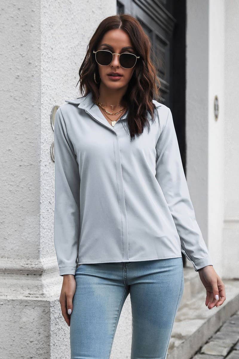 CWTBLL3748_SPRING AND SUMMER ALL-MATCH CASUAL SHIRT