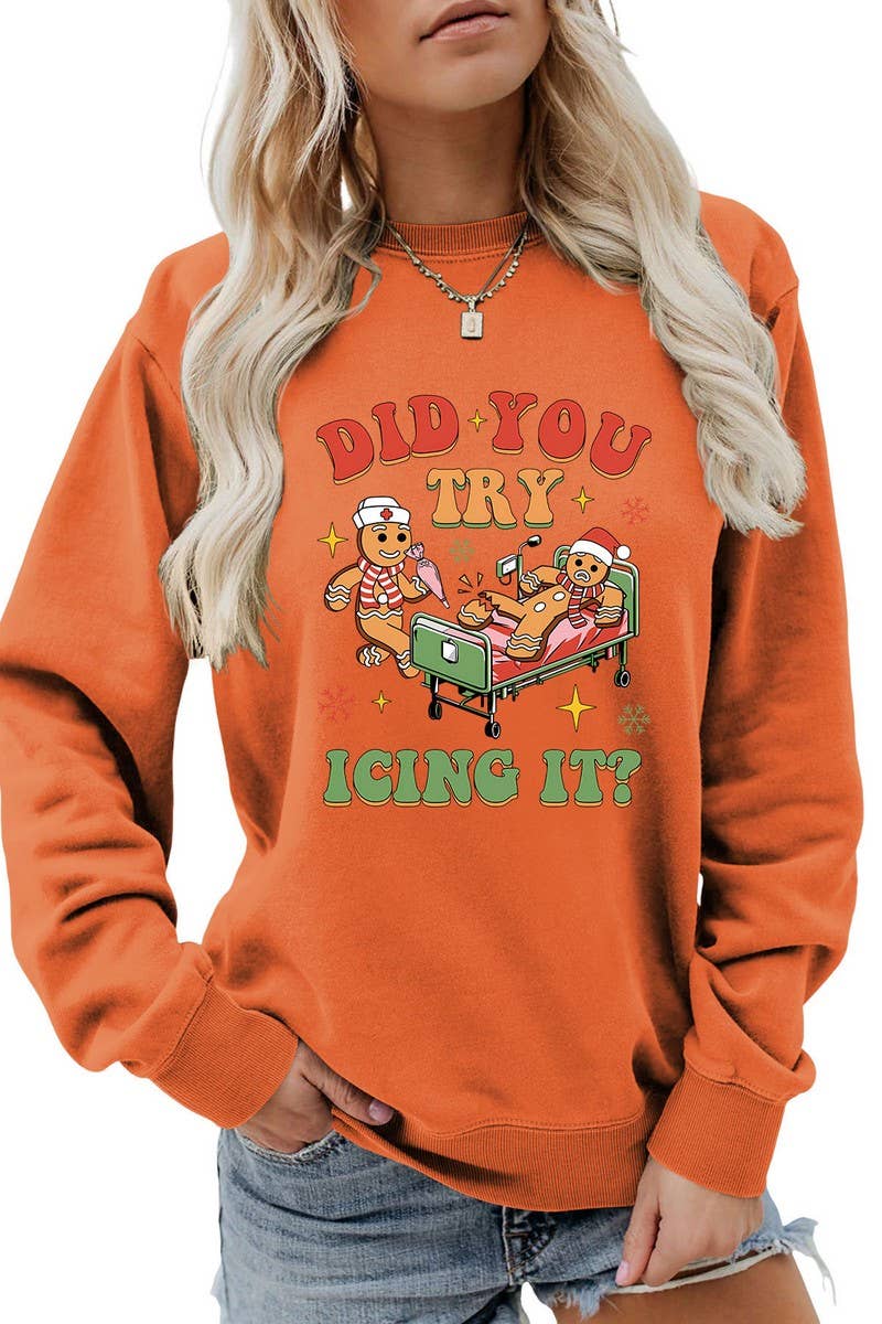 CWTBLL01331_FUNNY CHRISTMAS GRAPHIC LONG SLEEVE SWEATSHIRT