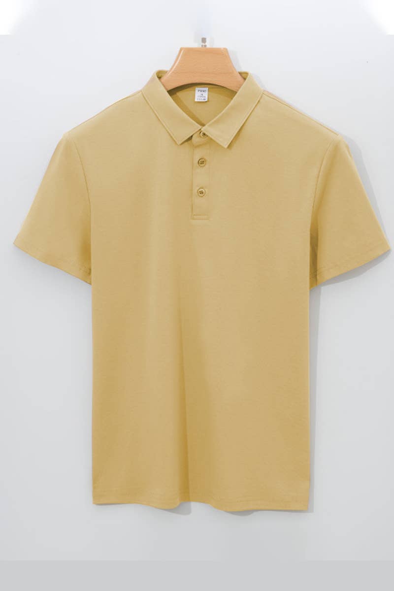 CWTBLS1788_SIMPLE SOLID COLOR ALL-MATCH MEN'S GPOLO SHIRT