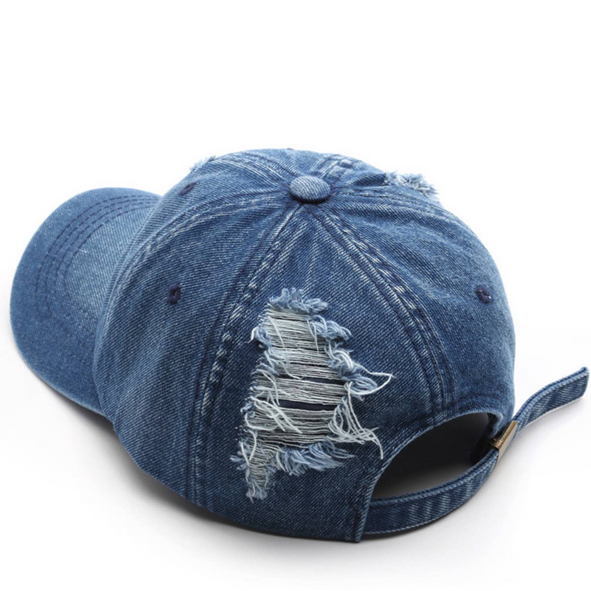 CWAH3219_FASHION RETRO RIPPED OLD DENIM BASEBALL CAP