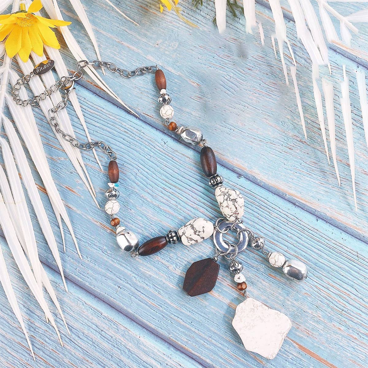 POPULAR RETRO SPECIAL-SHAPED WOODEN BEAD NECKLACE_CWAJE1576