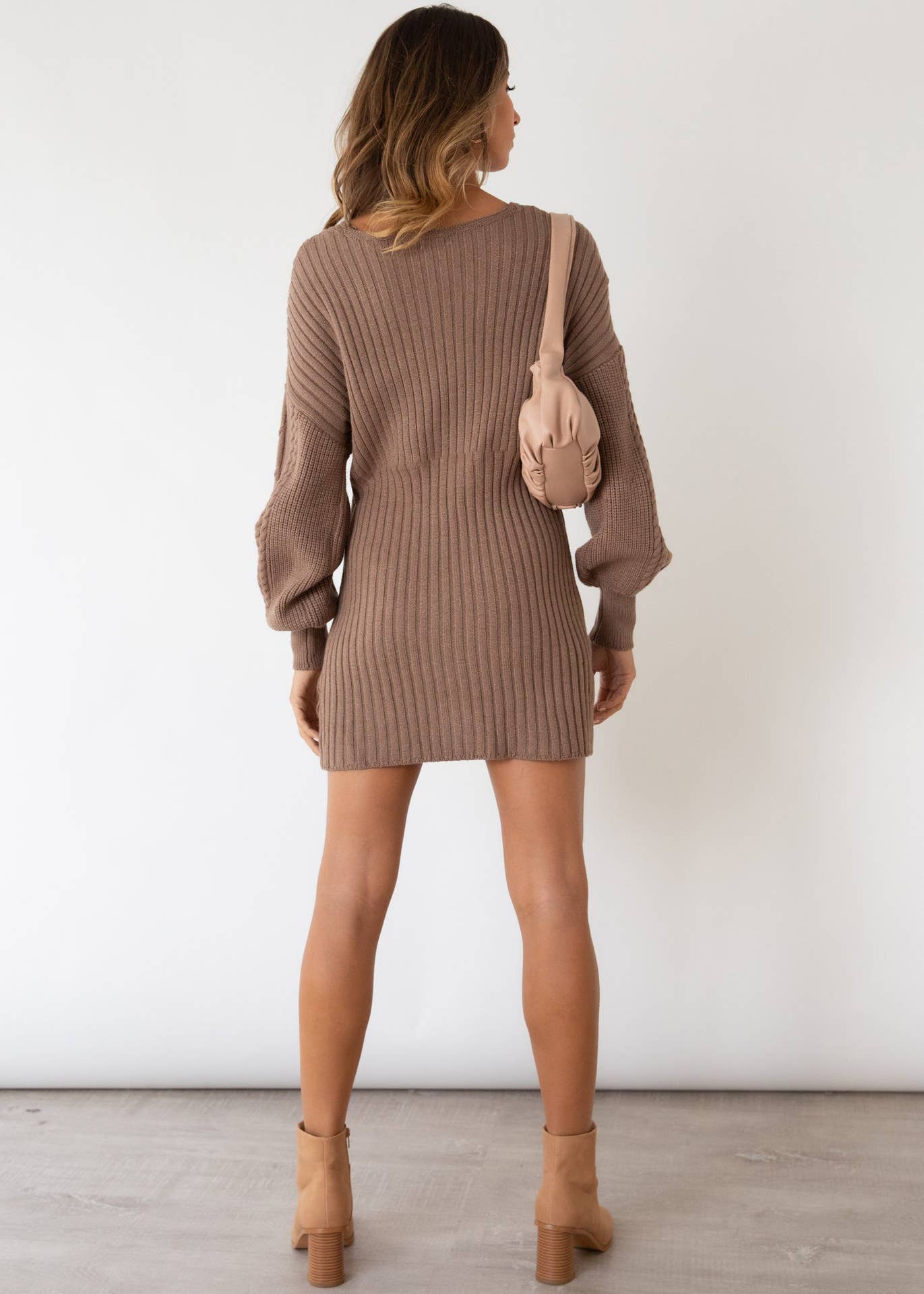 CWOSWL1184_Long Sleeve V-Neck Pullover Casual Dress Sweater