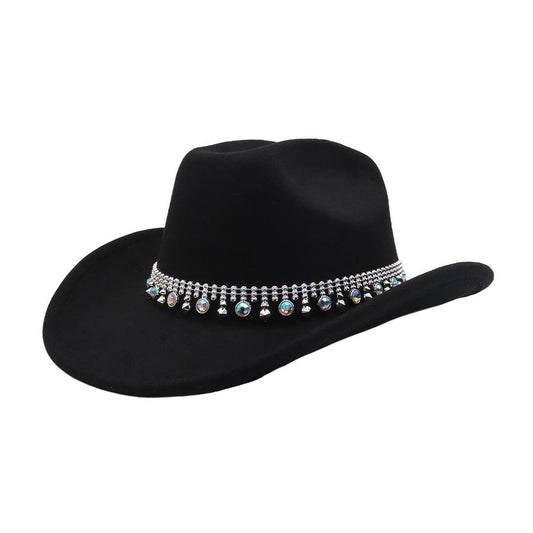 Western Ethnic Wool Fedora Hat for Fall & Winter_CWAH04474