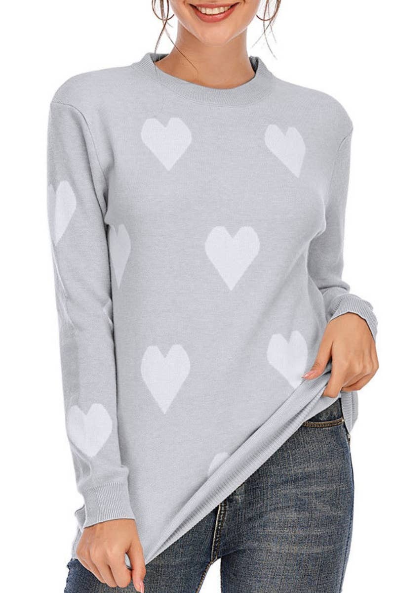 CWOSWL5199_LOOSE LOVE CREW-NECK LONG-SLEEVED SWEATER
