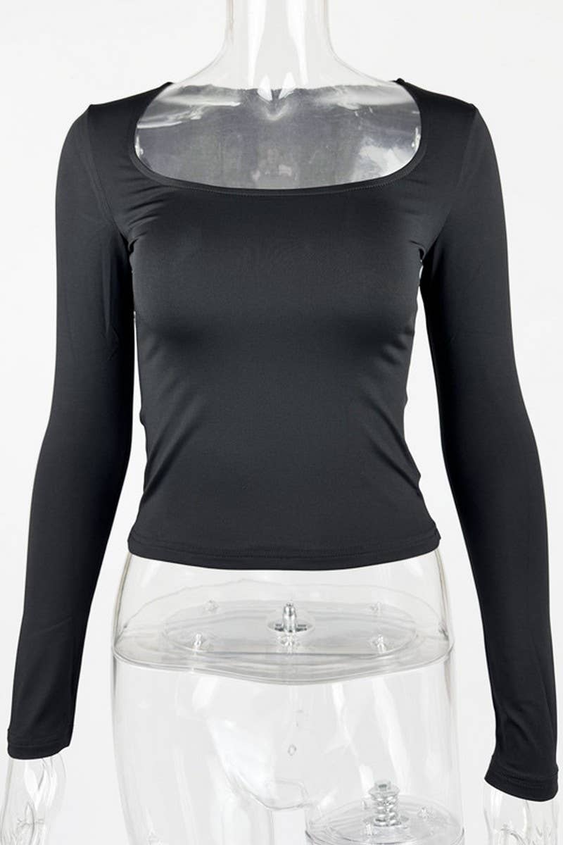 CWTBLL3794_SKIMS INSPIRED SQUARE NECK LONG SLEEVE TOP