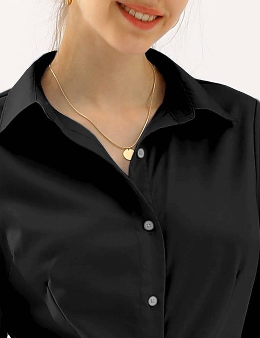 CWTSTL720_Basic Long Sleeve Button Down Collared Shirts