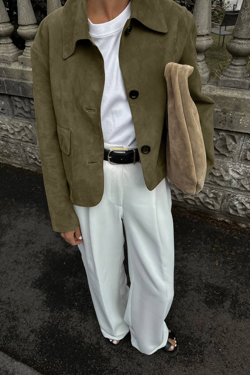 CWOCO00198_COMMUTER BUTTON SOLID COLOR LONG-SLEEVED JACKET