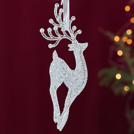 Transparent Xmas Tree Snowflake Reindeer Ornament