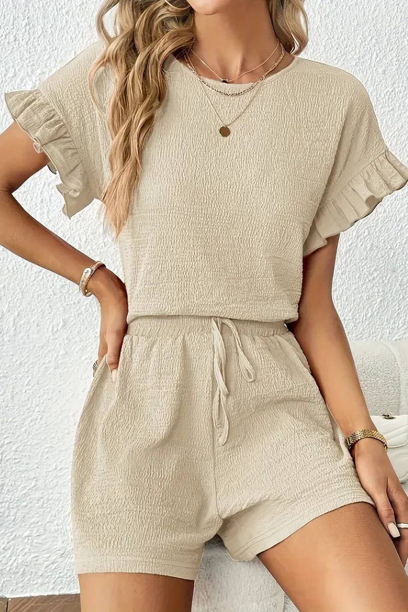 CWSTB2053_CASUAL TOP AND DRAWSTRING SHORTS SET