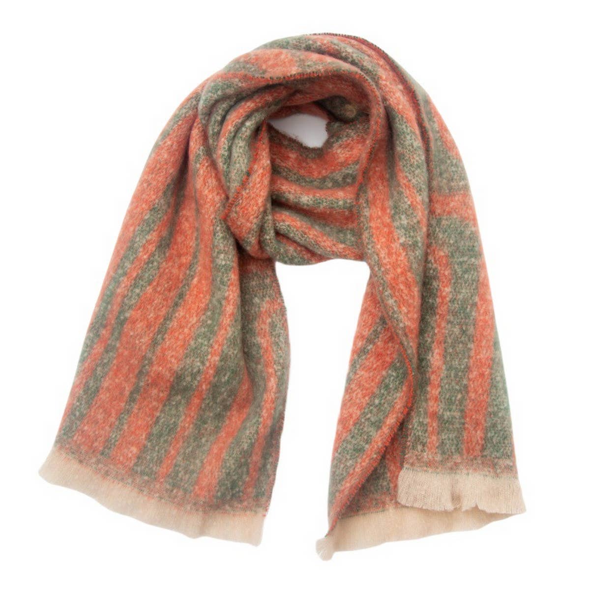 Geometric Loop Yarn Winter Scarf with  Shawl Wrap