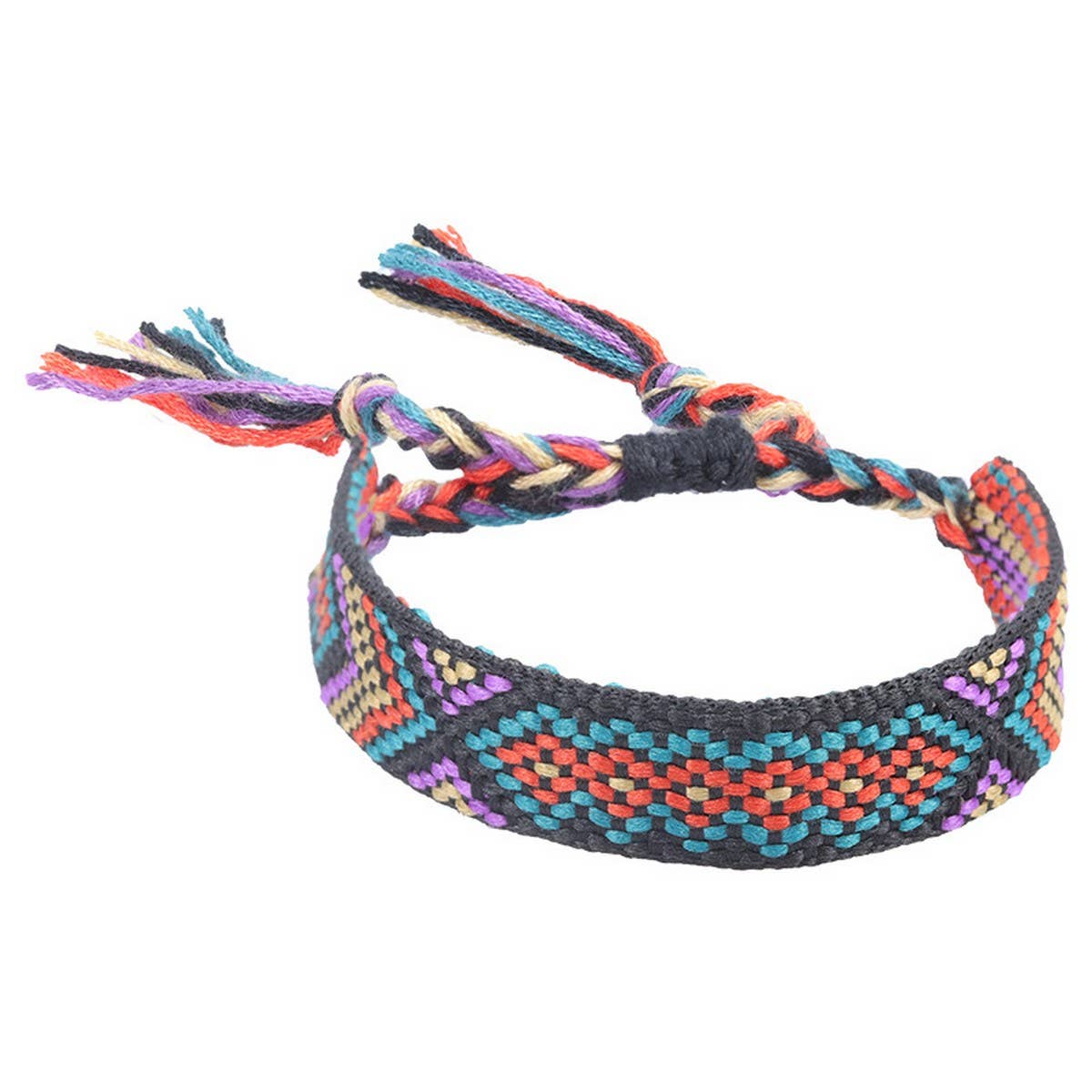 ETHNIC STYLE COLORFUL TASSEL WOVEN BRACELET
