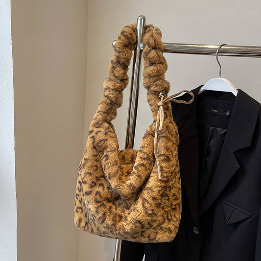 Fluffy Leopard Shoulder Bag Women Crossbody_CUAB00586