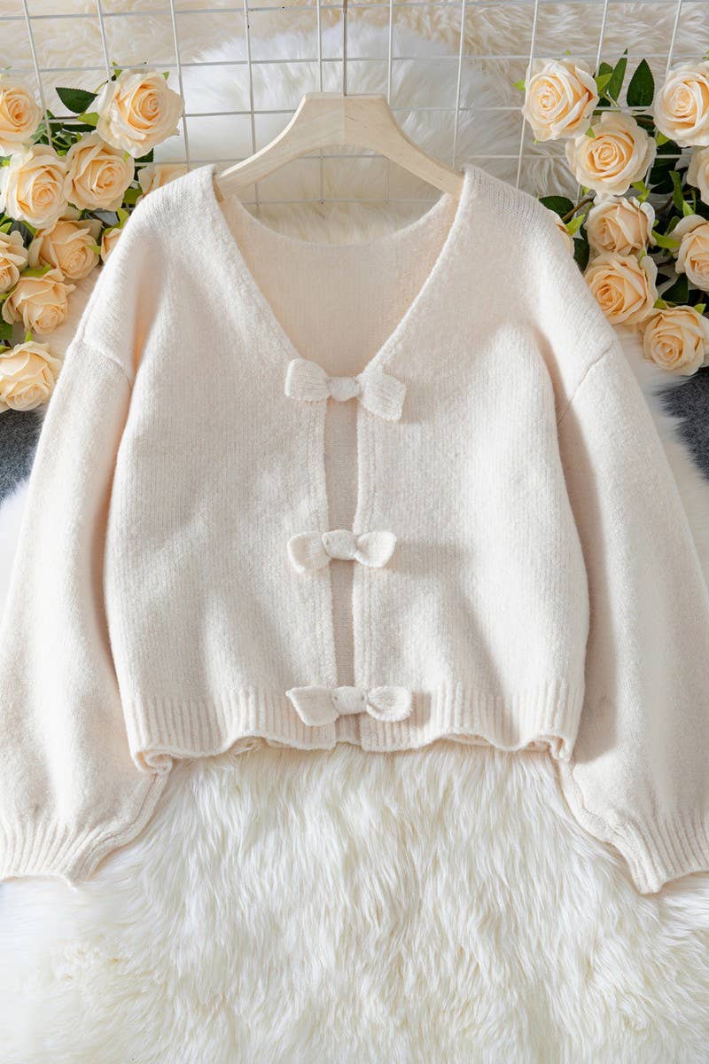 CWOSWL07428_BOW TIE BACKLESS LOOSE KNIT SWEATER TOP