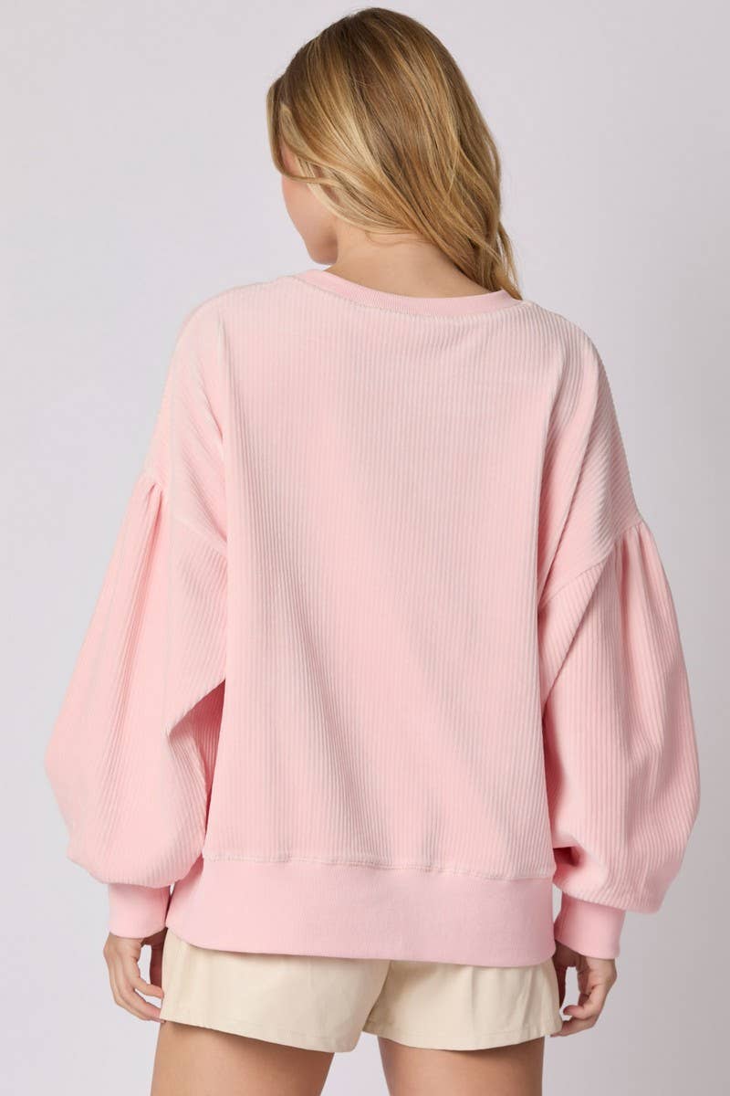 CWTBLL01273_CHRISTMAS EGG SEQUIN LOOSE PULLOVER SWEATSHIRT