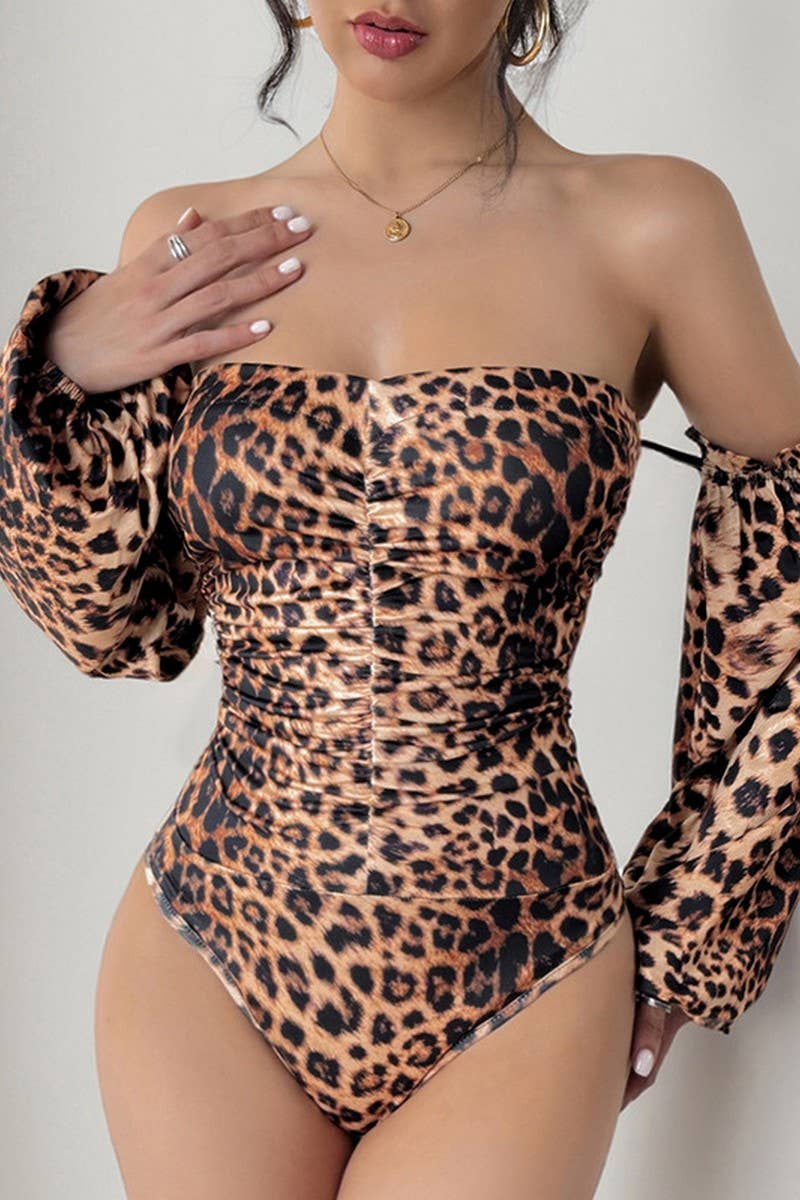 CWSBSL0133_SEXY LEOPARD PRINT SLIM SWEET AND SPICY BODYSUIT